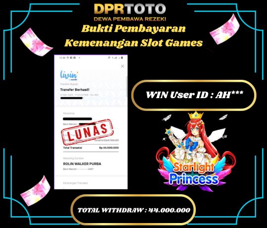 KEMENANGAN BESAR SLOT STARLIGHT PRINCESS WD 44.000.000 - LUNAS